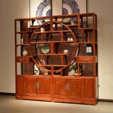 質(zhì)木匠紅木家具緬甸花梨學(xué)名大果紫檀實(shí)木書架博古架多寶額置物架儲(chǔ)物架古董架團(tuán)圓博古架 【團(tuán)圓博古架】